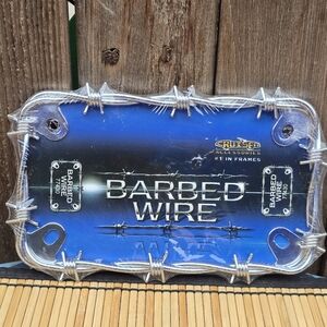 Motorcycle Cruiser Barbed Wire License Plate Frame